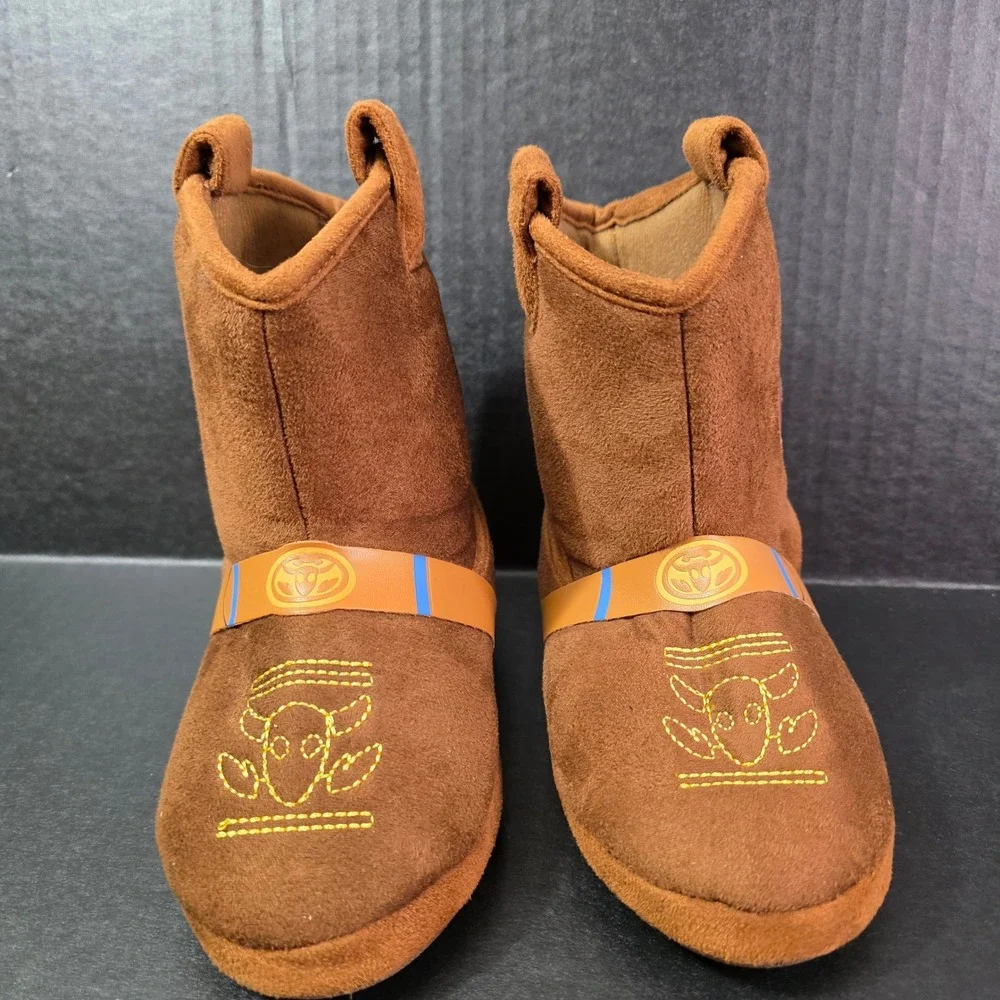 Disney Toy Story Woody Cowboy Boot Slippers Kids Size 11-12 Brown